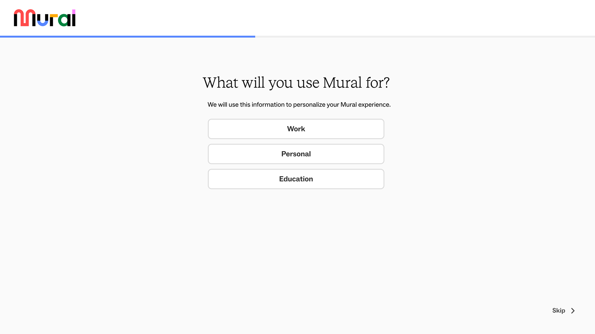 After: profiling questions screen